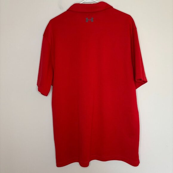 UNDER ARMOUR UA Tech Polo Mens XL Red Wicking Breathable - Picture 4 of 7